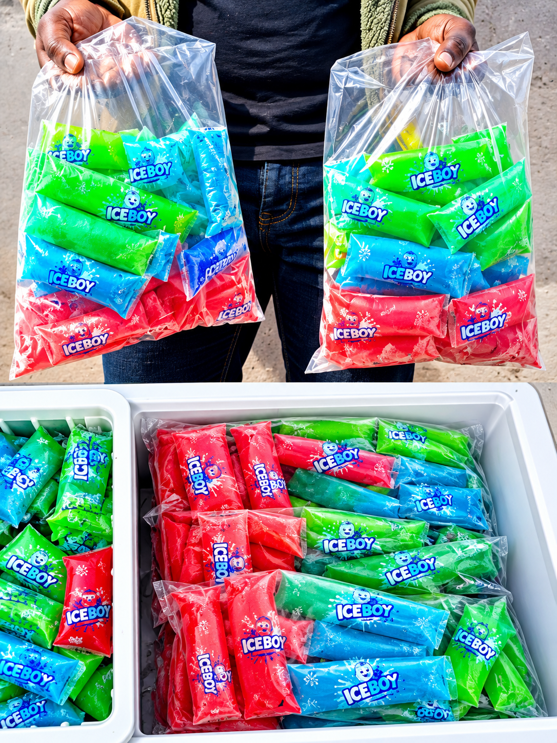 We  produce and sell high quality icepop  24 pack is M55 available hlotse sebothoane contact us on 5