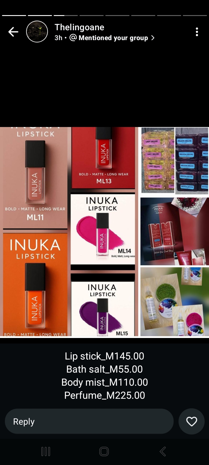 Selling readily available Inuka products